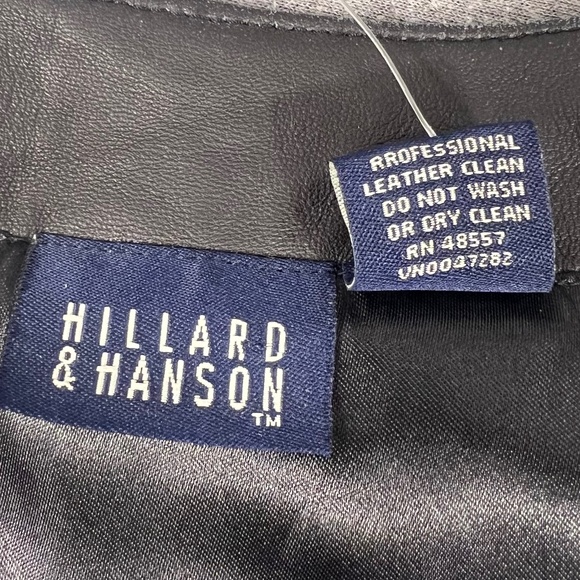 NWT Hillard & Hanson Lambskin Full Zip Leather Jacket Sz M Moto Goth Punk Grunge - Picture 5 of 9